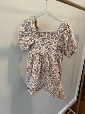 Rylee + Cru Cream Dress with Mauve and Tan Floral Print